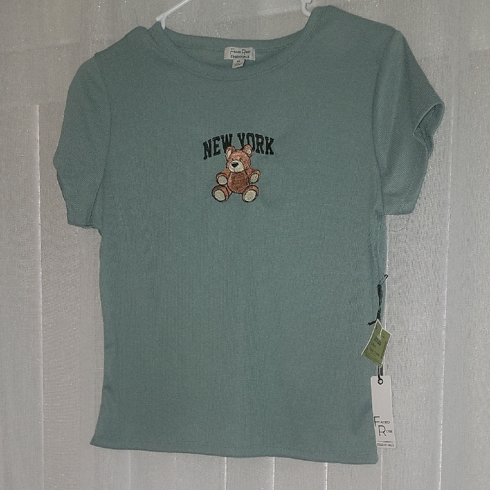 Kids Green Teddy Bear T-Shirt